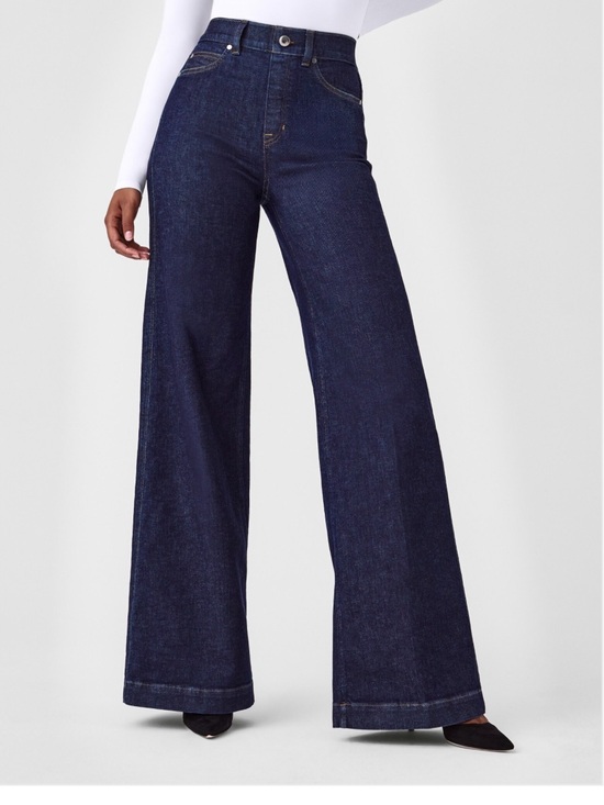 SPANX Denim - Spanx Wide Leg Jeans Raw Indigo Size Small